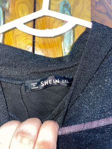 SHEIN Elegant Black Sheer Top