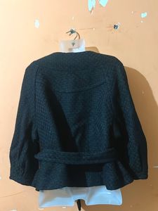 Elegant Black Belted Jacket