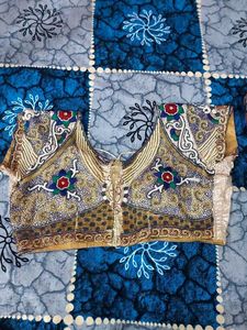 Sallu Saree Navy Blue Stone Work Blouse