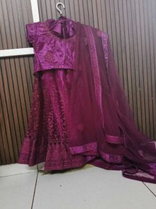 Purple Embroidered Lehenga Choli Set