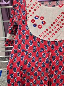 Red &amp; Blue Print Dress