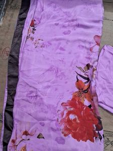 Floral Lavender saree with  blouse  piece