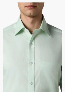 Men Light Blue Textured Full Sleeves Formal Shirt