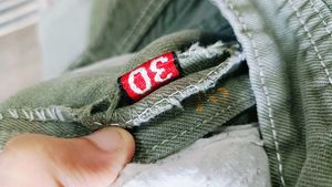 Olive Green Straight Leg Jeans