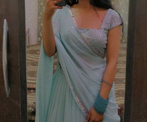 lehnga choli sky blue