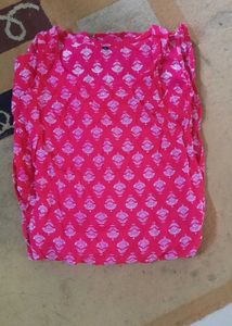 Pink Printed Kurta Size- Small