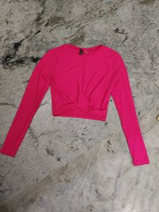 H&M Full Sleeve Neon Pink Top