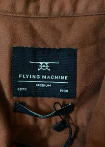 Brown Short Sleeve Zip Shirt