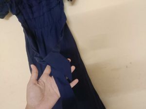Navy Blue Off-Shoulder Maxi Dress