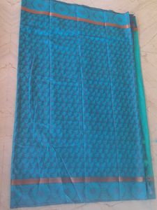 Elegant Greenish Blue Soft silk Saree