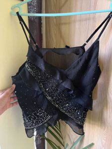 Black Embellished Cami Top