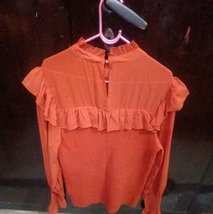 Ruffled Long Sleeve Top