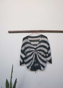 Black And White Crochet Top