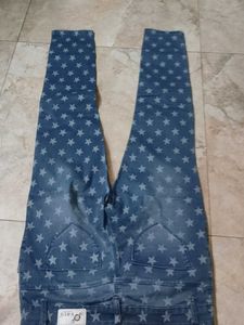 Star Pattern Denim Jeans