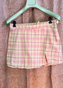 Pink Plaid Skort