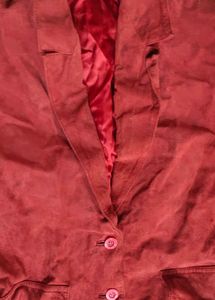 Red Suede Blazer/ coat women for winter/formal