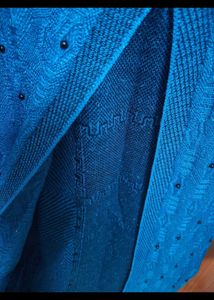 Elegant Blue Knit Cardigan with plazzo