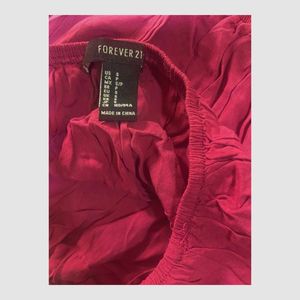 Wine Red Puff Sleeve Hem Mini Dress