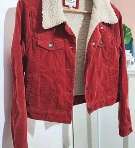 Red Corduroy Sherpa Jacket