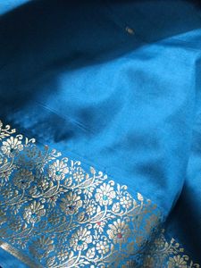 Teal Embroidered Dress Material