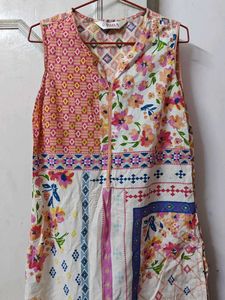 Biba Multicolour Sleeveless Kurta