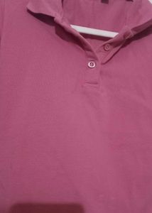 Collar Tshirt Full Sleeve Pink 🩷