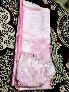 Pink Banarasi Saree with Blouse