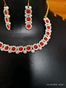new Red &amp; White Necklace Set