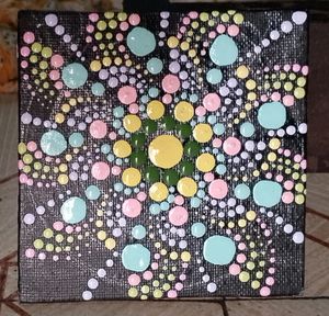 Handmade Mandala Dot Art On Canvas