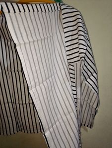 Black &amp; White Strip Design Skirt