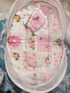 Baby Pink Bed With Pillow