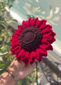 Crochet Red Sunflower