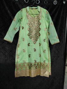 Green Embroidered Salwar Kameez
