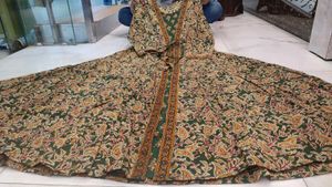 Green Multi Colour Two Layer Anarkali