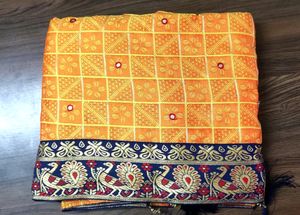 Yellow Bandhani Type Saree