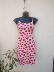 Strawberry Print Bodycon Dress