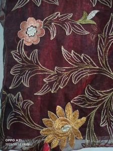 beautiful organza Embroidered saree