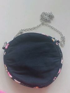 Black Floral Sling Purse