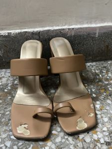 Nude  Woman Block  Heels