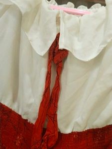 Girls&#39; White &amp; Red Dress
