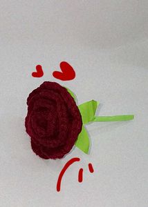 Hand Crochet Rose Flower