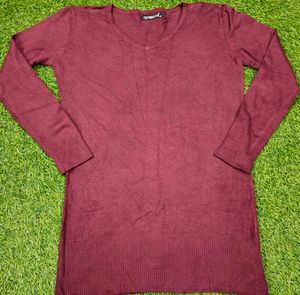 Imported Burgundy Sweater Dress
