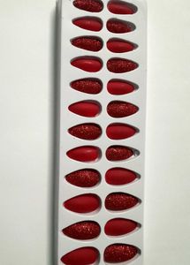 Red Glitter Press-On Nails