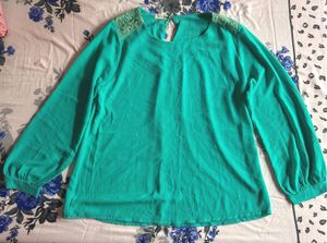 Teal Lace Top