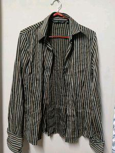 Zara Woman Striped Button-Down