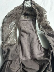 Brown Lace Detail Panty