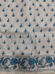 Pure Tussar Silk Saree With Kantha Work