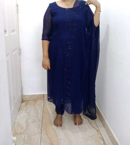 Blue Kurta Set With Dupatta