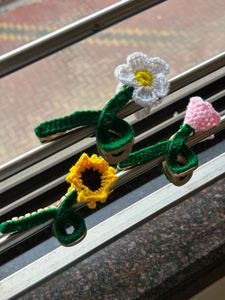 Crochet Flower Hair Clips - Set of 3