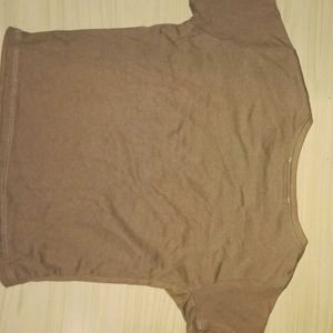 Zara Brown Ribbed Top - Size M